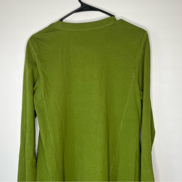 LOGO Lori Goldstein Green Button Front V Neck Tunic with Pockets and Tucks SZ M - Picture 13 of 14